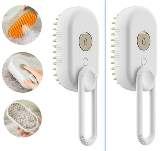 grooming comb with steam spray