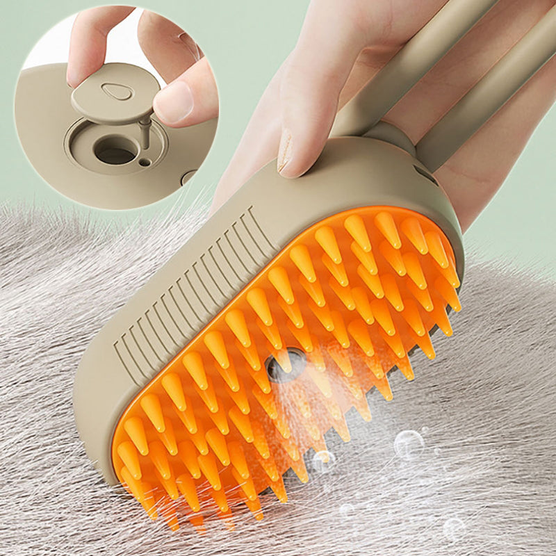 grooming comb with steam spray