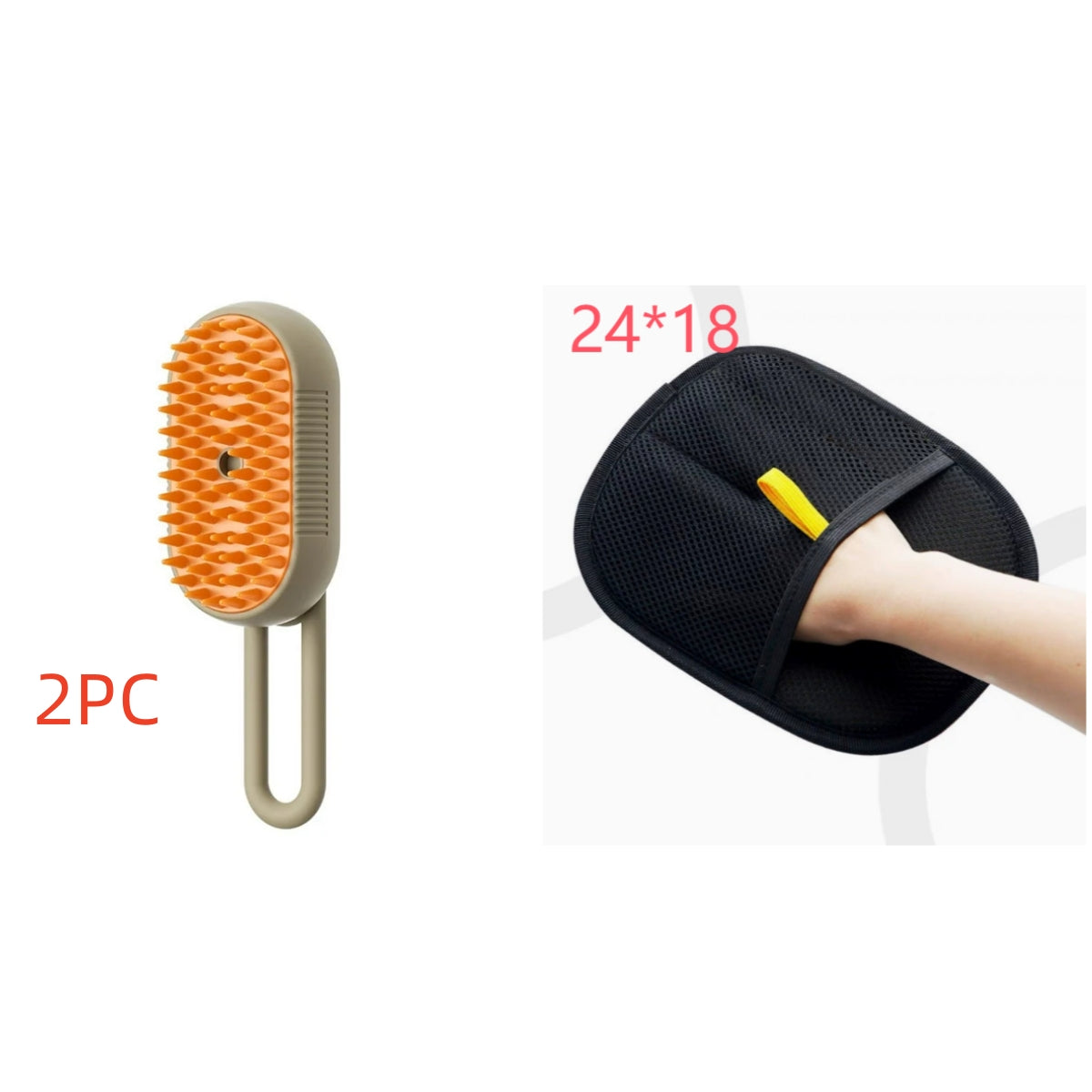grooming comb with steam spray