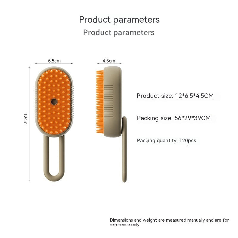 grooming comb with steam spray
